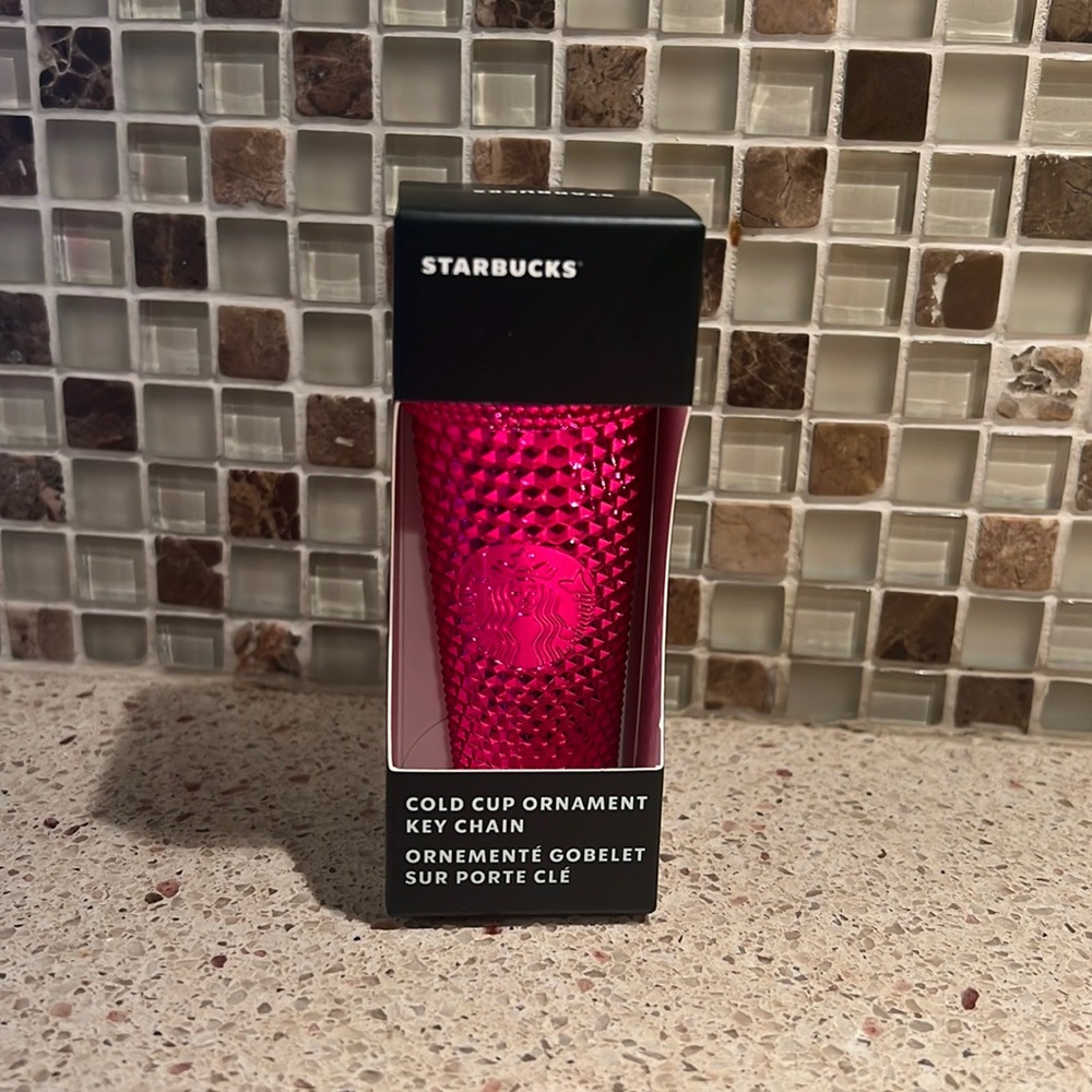 Starbucks Keychain Metallic Sangria NEW HOLIDAY 2022